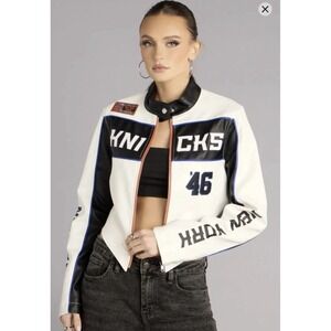 NWT Ultra Game NBA New York Knicks Moto Jacket‎ Women Size XS